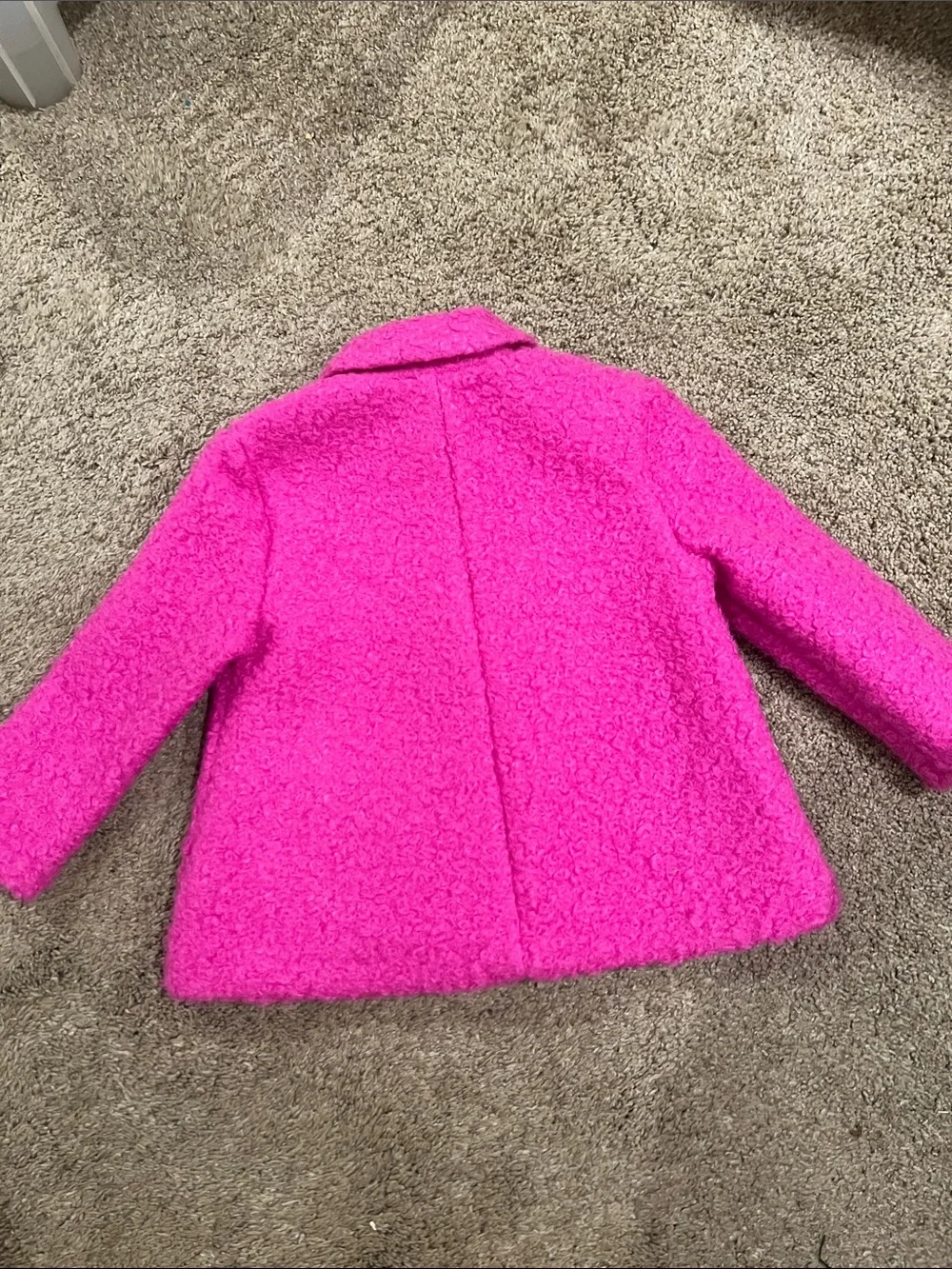 Bonnie Baby Bright Pink Faux-Sherpa Pea Coat